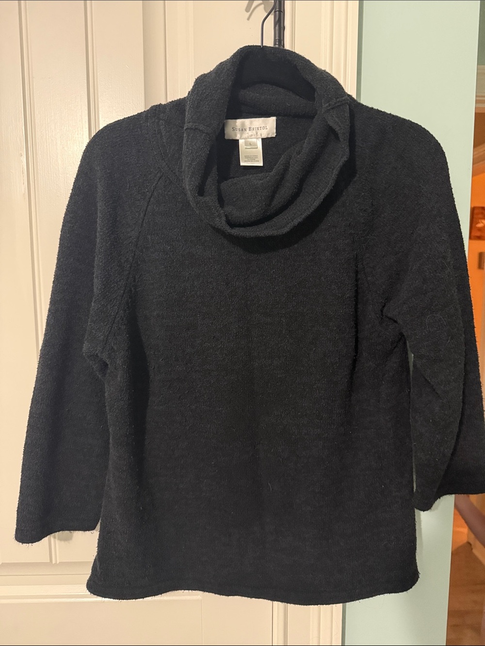 Susan Bristol Black Cowl Neck Sweater